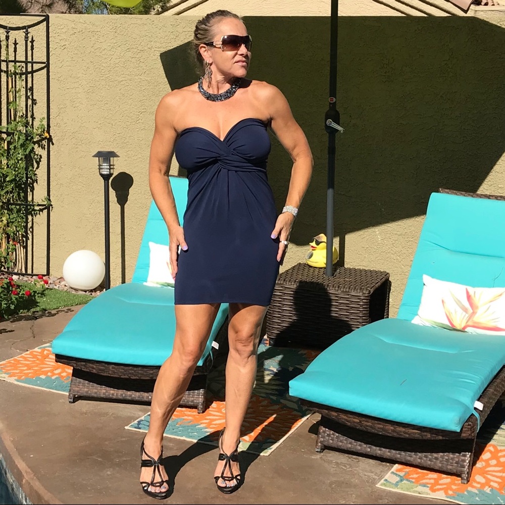 Burberry Blue strapless dress - Picture 6 of 8